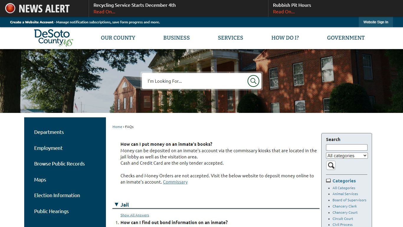FAQs • DeSoto County, MS • CivicEngage